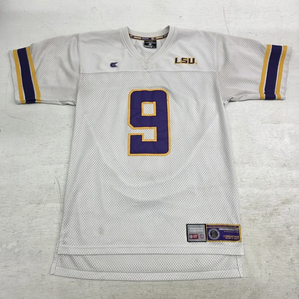 LSU‎ Tigers #9 Stitched Football Jersey Colosseum Athletics White Youth Boys XL